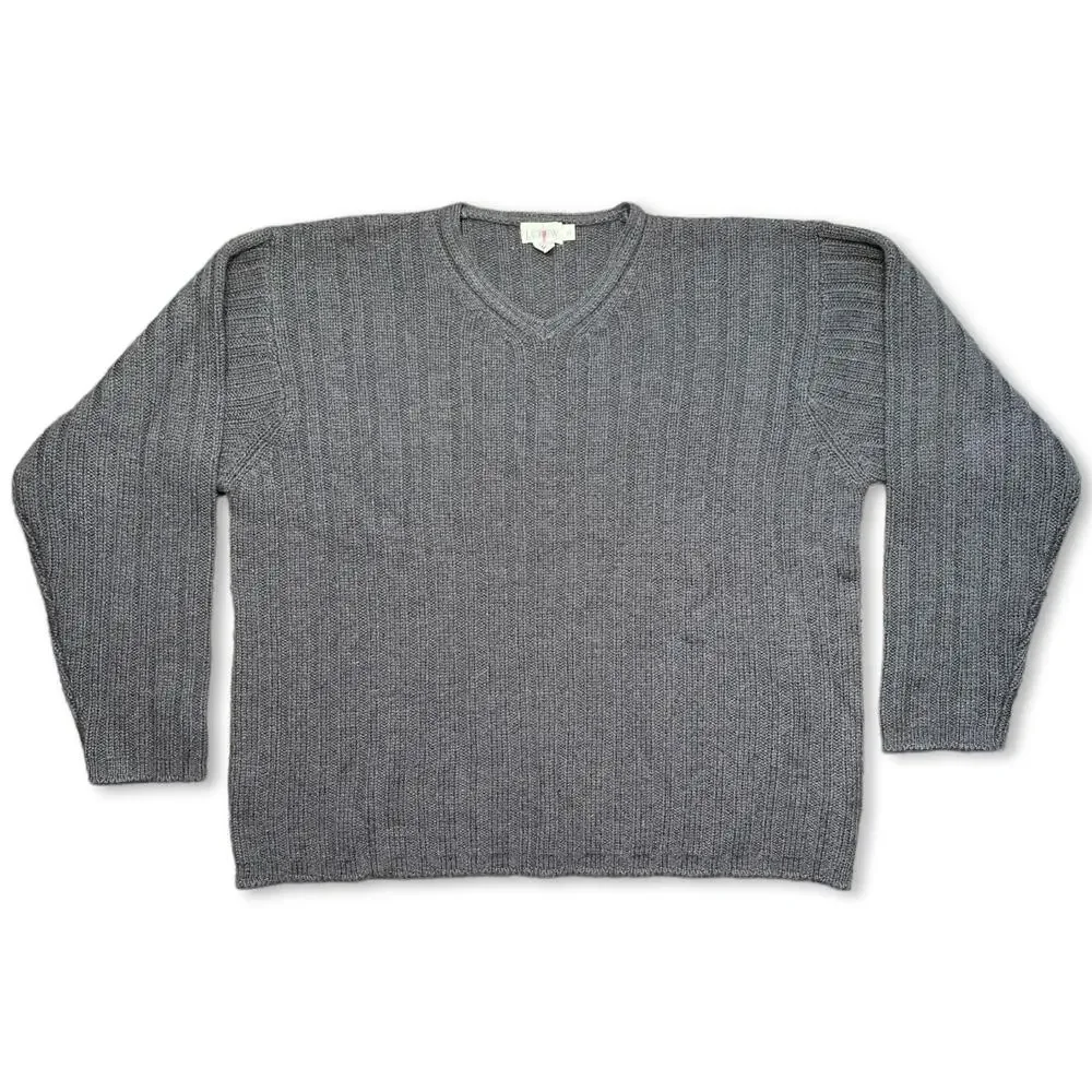 Vintage Gray 100% Wool‎ Grandpa Sweater J Crew Size XL